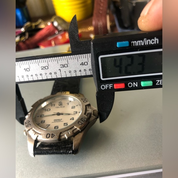 Nautica Watch Men Silver Tone white Dial black leather band excellent condition - Picture 5 of 14